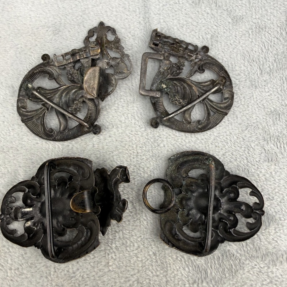 Vintage Art Nouveau  Buckle Set of 2 - Picture 7 of 8